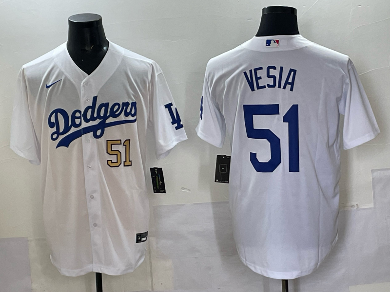 Men Los Angeles Dodgers #51 Vesia white Nike 2025 MLB jersey 005->los angeles dodgers->MLB Jersey